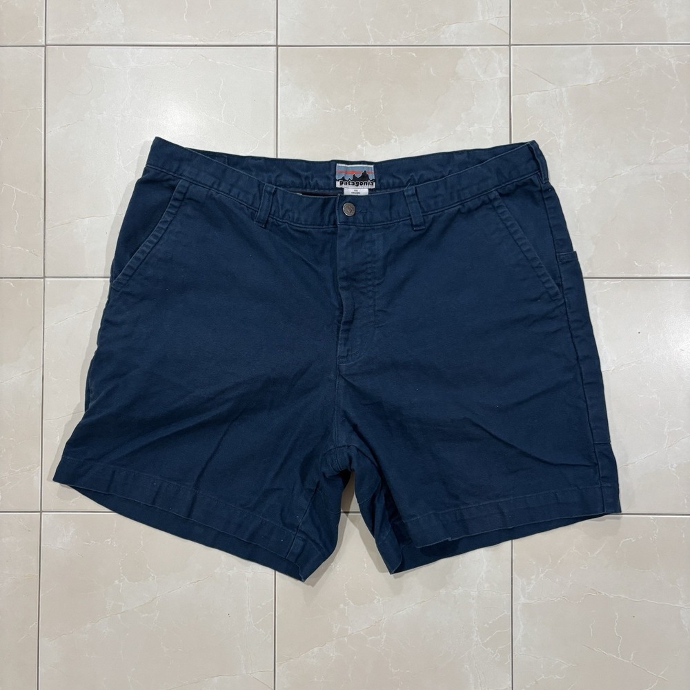 Patagonia Stand Up Shorts Men's 38 Blue 100% Cotton Gorp Core Hike Outdoors
